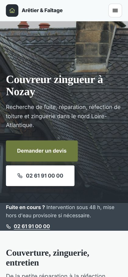 La maquette affichée sur téléphone